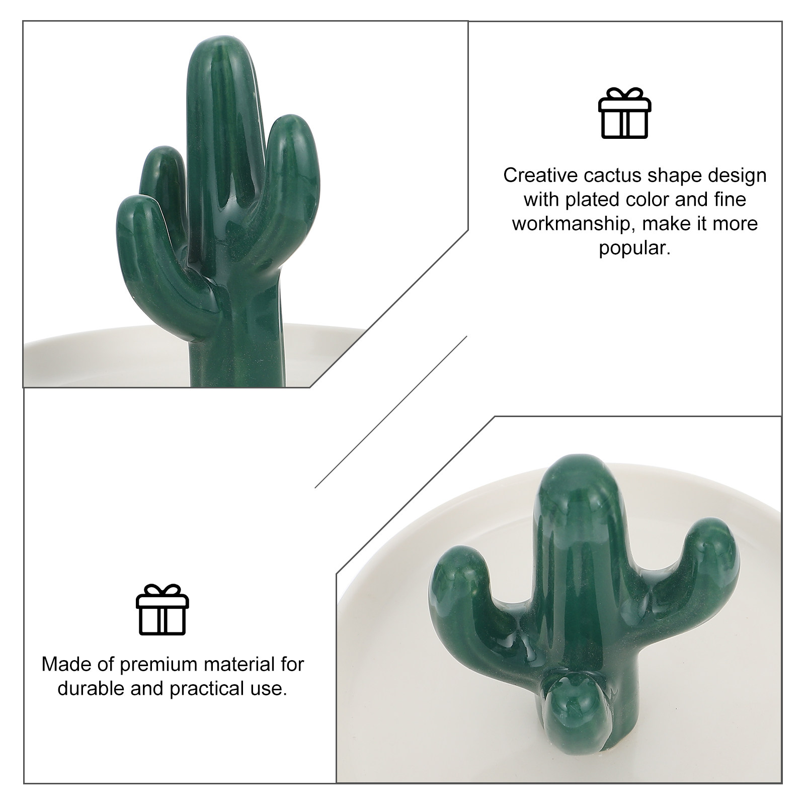 Home Bathroom Organizer - 1 Adet Premium Seramik Kaktüs Şeklinde