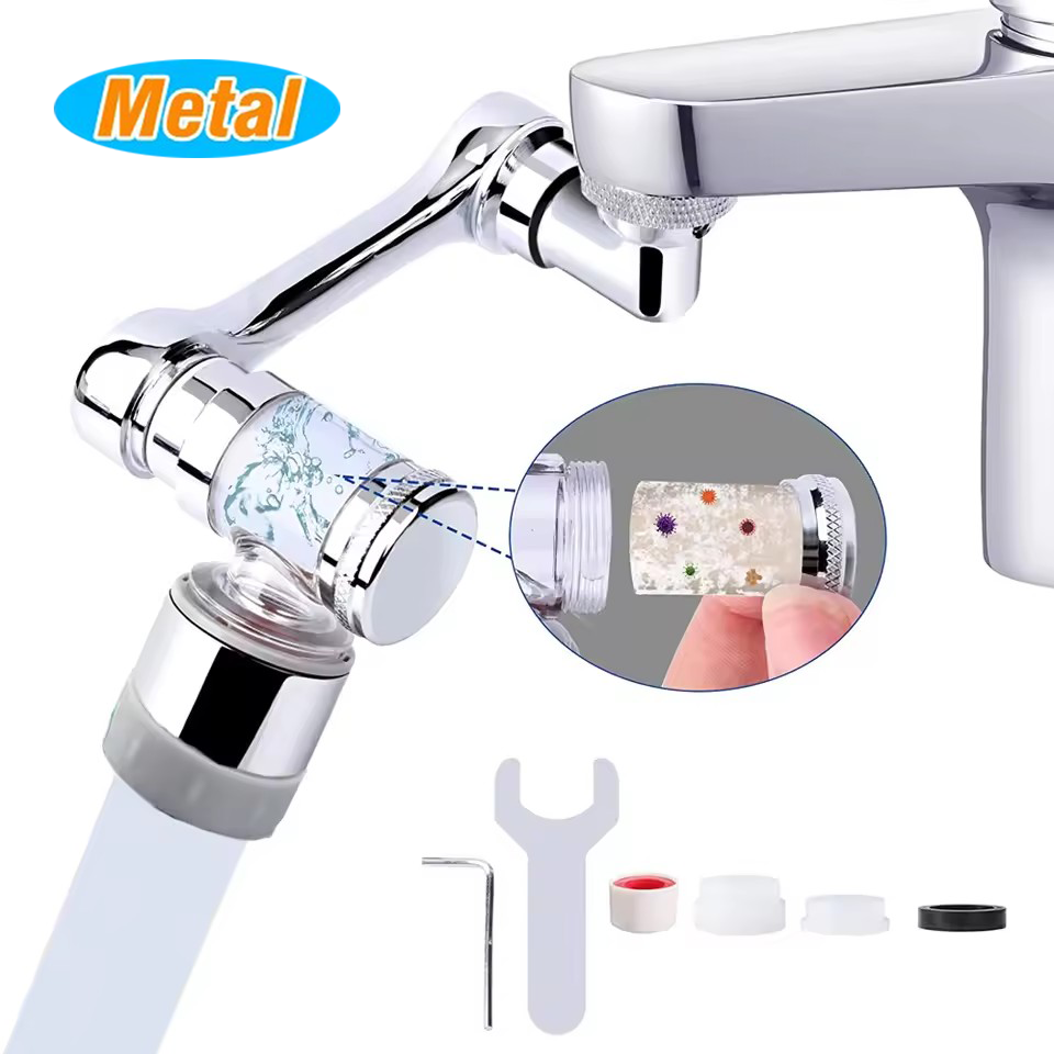 Basin Mixer Tap - Filtreli Metal Üniversal Musluk Genişletici 1080°