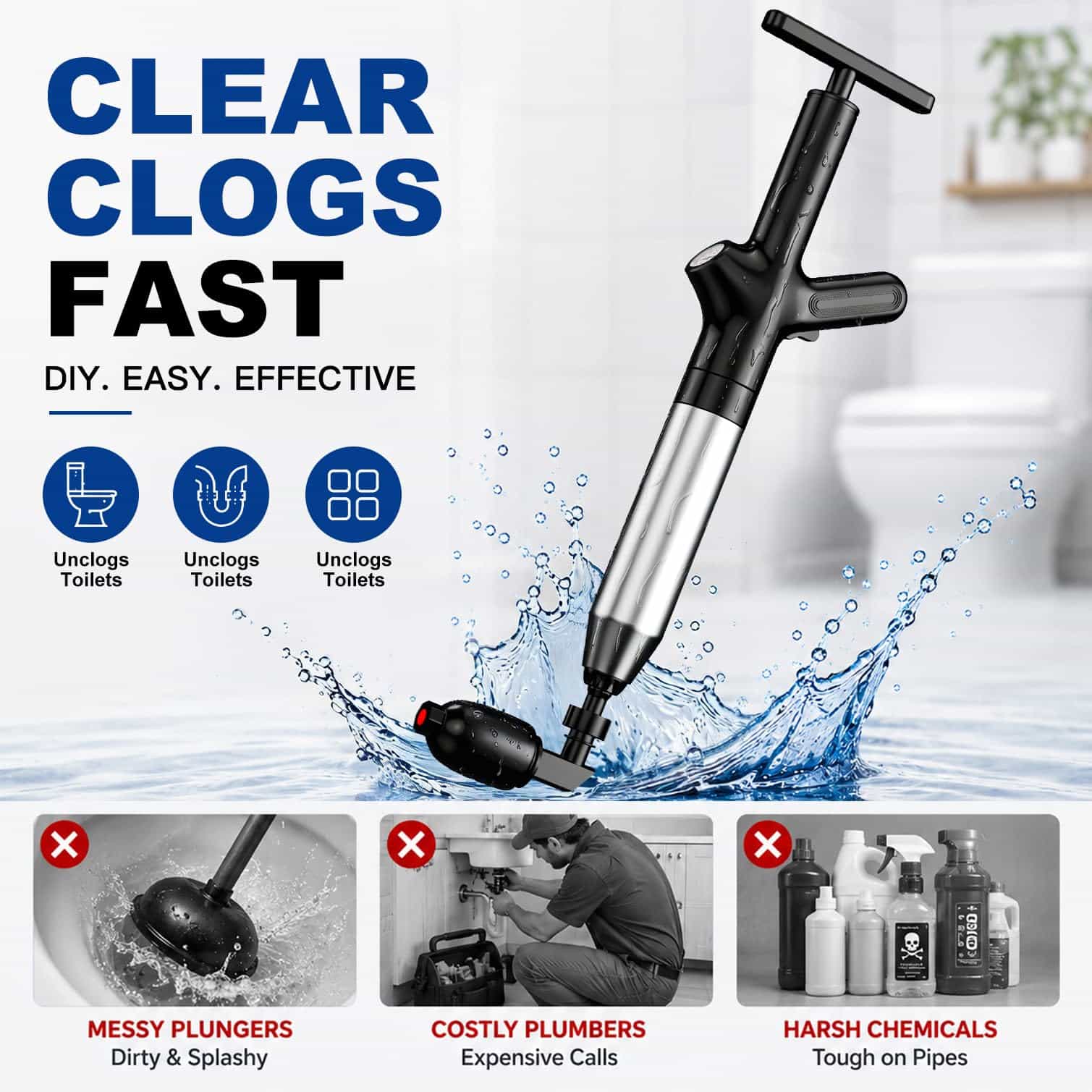 Tuvalet Tıkanıklık Giderici, Y - Plunger Toilet incelemesi ve fiyatı